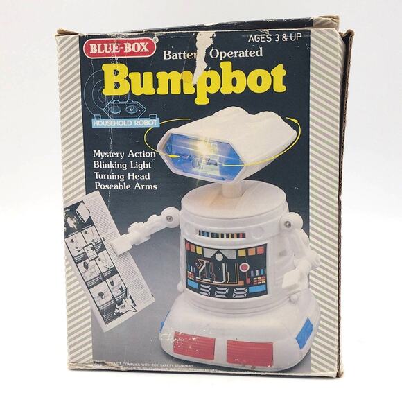 Blue-Box Battery Operated Bumpbot Household Robot Mystery Action Does Not Work - Picture 4 of 11